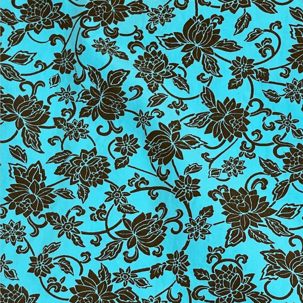 Healing Hands Teal Blue Green Brown Fall Floral - Picture 4 of 8